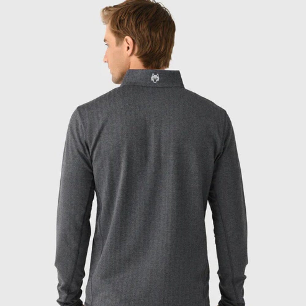 Greyson Tate Herringbone Mock Neck Quarter Zip Golf  Pullover Men Gray M - Picture 2 of 7